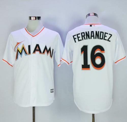 marlins #16 Jose Fernandez White New Cool Base Stitched MLB Jersey - Click Image to Close